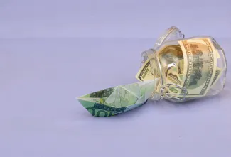 Subsidies geld bootje paars